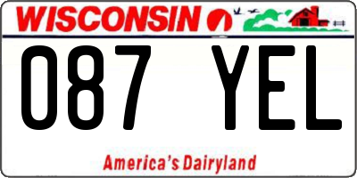 WI license plate 087YEL