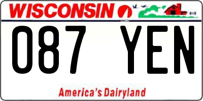 WI license plate 087YEN