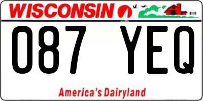 WI license plate 087YEQ