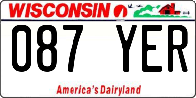 WI license plate 087YER