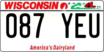 WI license plate 087YEU