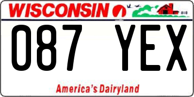 WI license plate 087YEX