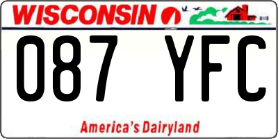 WI license plate 087YFC
