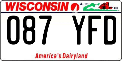 WI license plate 087YFD