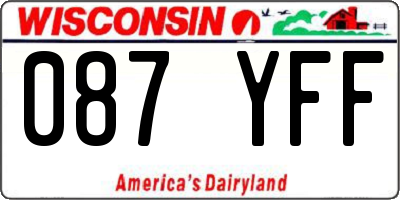 WI license plate 087YFF