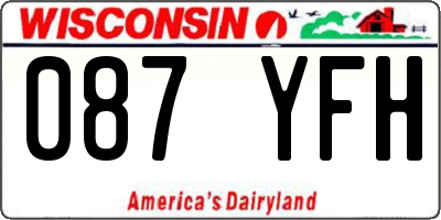 WI license plate 087YFH