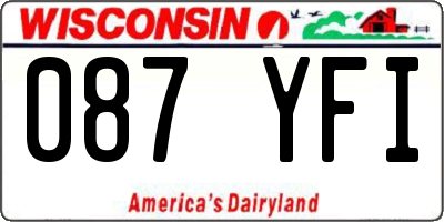 WI license plate 087YFI