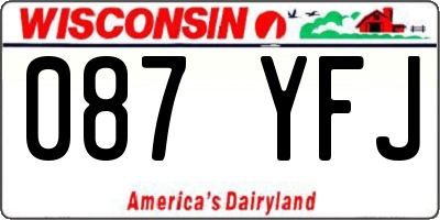 WI license plate 087YFJ