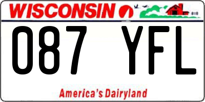 WI license plate 087YFL