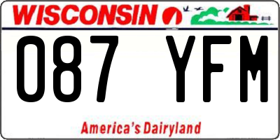 WI license plate 087YFM