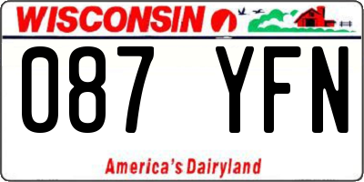 WI license plate 087YFN