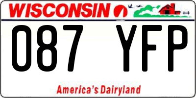 WI license plate 087YFP
