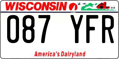 WI license plate 087YFR