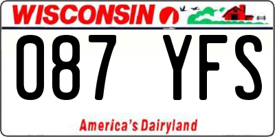 WI license plate 087YFS