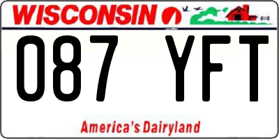 WI license plate 087YFT