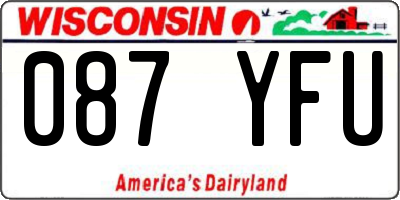 WI license plate 087YFU