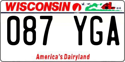 WI license plate 087YGA