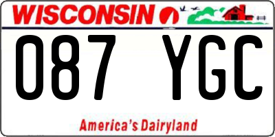 WI license plate 087YGC