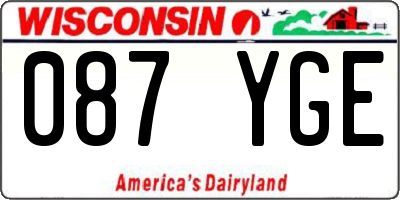 WI license plate 087YGE