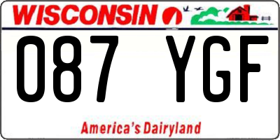 WI license plate 087YGF
