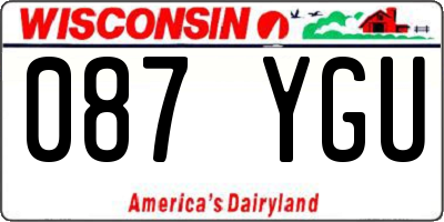 WI license plate 087YGU