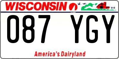WI license plate 087YGY