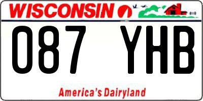 WI license plate 087YHB