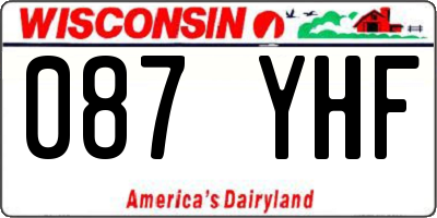 WI license plate 087YHF