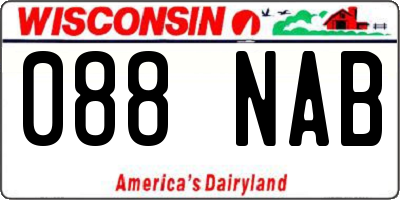 WI license plate 088NAB