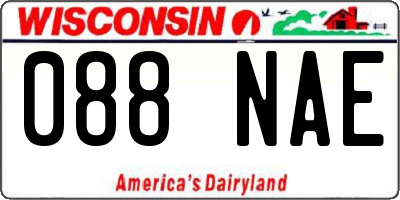 WI license plate 088NAE