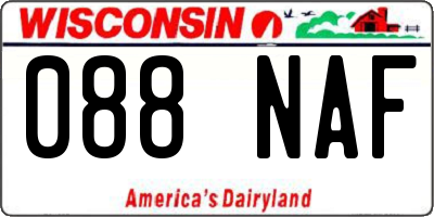 WI license plate 088NAF