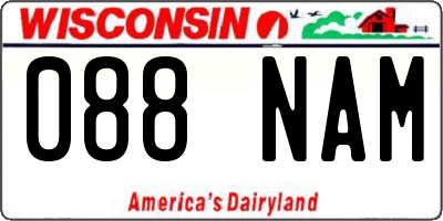 WI license plate 088NAM