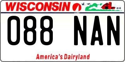 WI license plate 088NAN