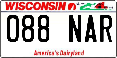 WI license plate 088NAR