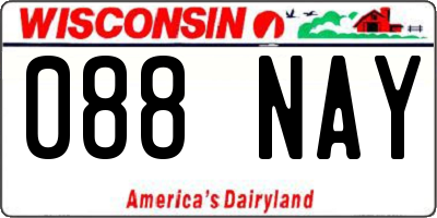 WI license plate 088NAY