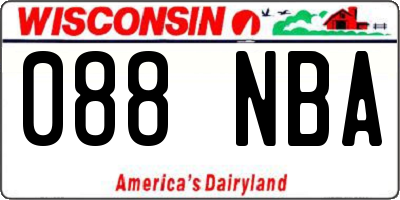 WI license plate 088NBA