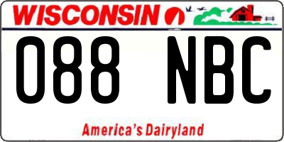 WI license plate 088NBC