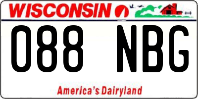 WI license plate 088NBG
