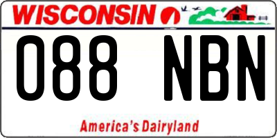 WI license plate 088NBN