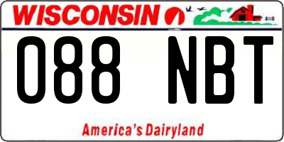 WI license plate 088NBT
