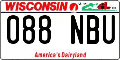 WI license plate 088NBU