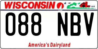 WI license plate 088NBV
