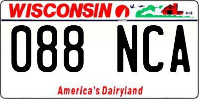 WI license plate 088NCA
