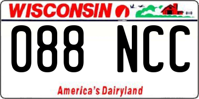 WI license plate 088NCC