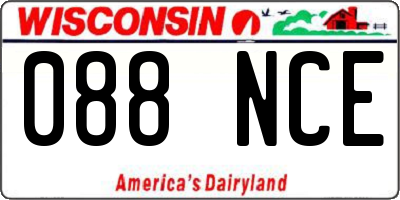 WI license plate 088NCE
