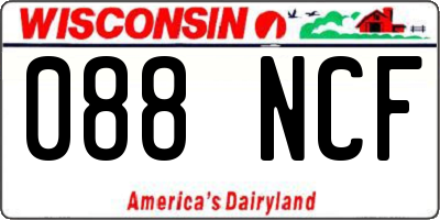 WI license plate 088NCF