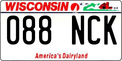 WI license plate 088NCK