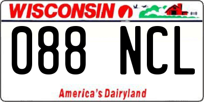 WI license plate 088NCL