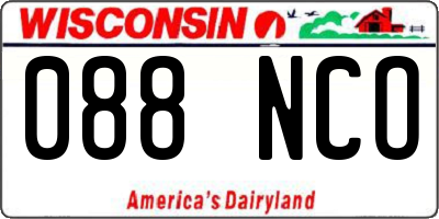 WI license plate 088NCO
