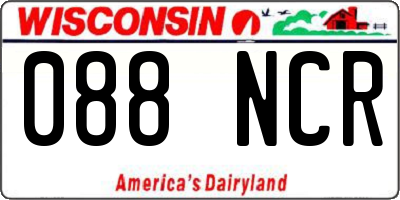 WI license plate 088NCR